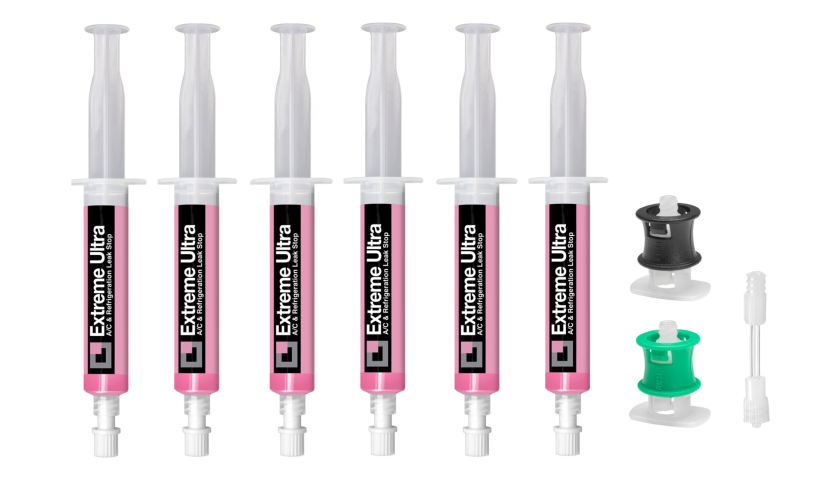 Zestaw 6 uszczelniaczy EXTREME ULTRA 6ml do autoklimatyzacji + adaptery