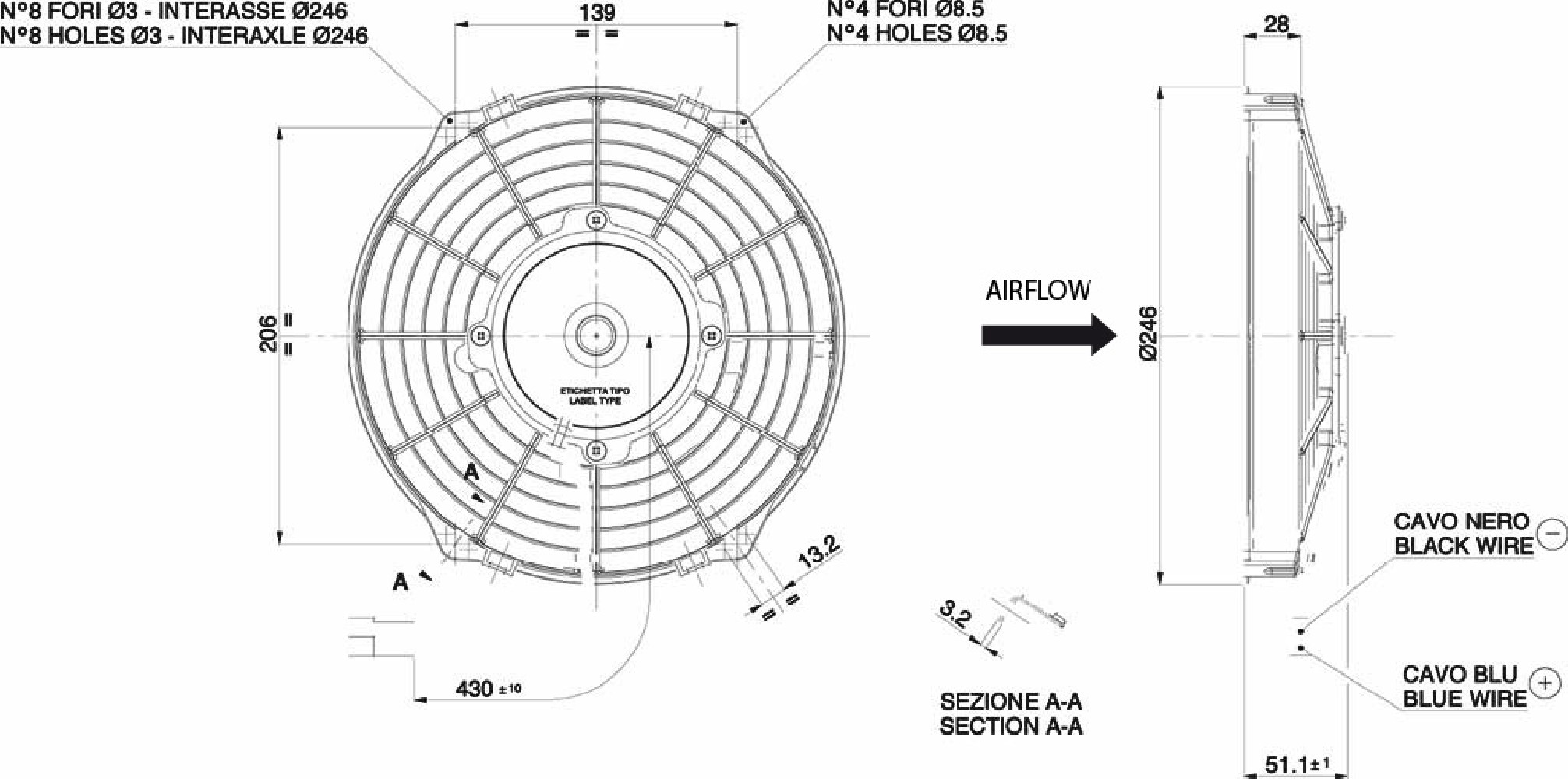WENTYLATOR SPAL 225/246mm, SSĄCY, 24V, VA07-BP7/C-31A