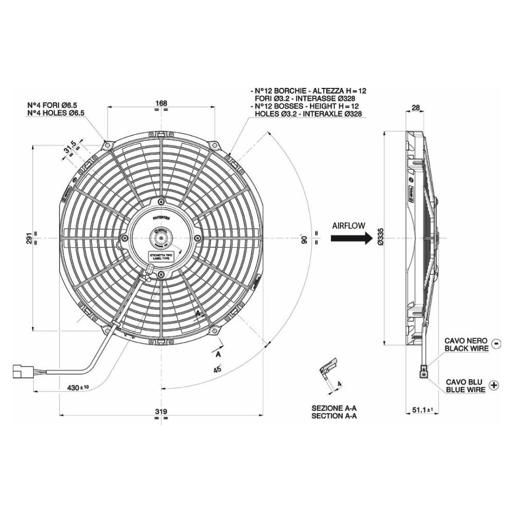WENTYLATOR SPAL 305/336mm, SSĄCY, 12V, VA10-AP9/C-25A WENTYLATOR SPAL 305/336mm, SSĄCY, 12V, VA10-AP9/C-25A