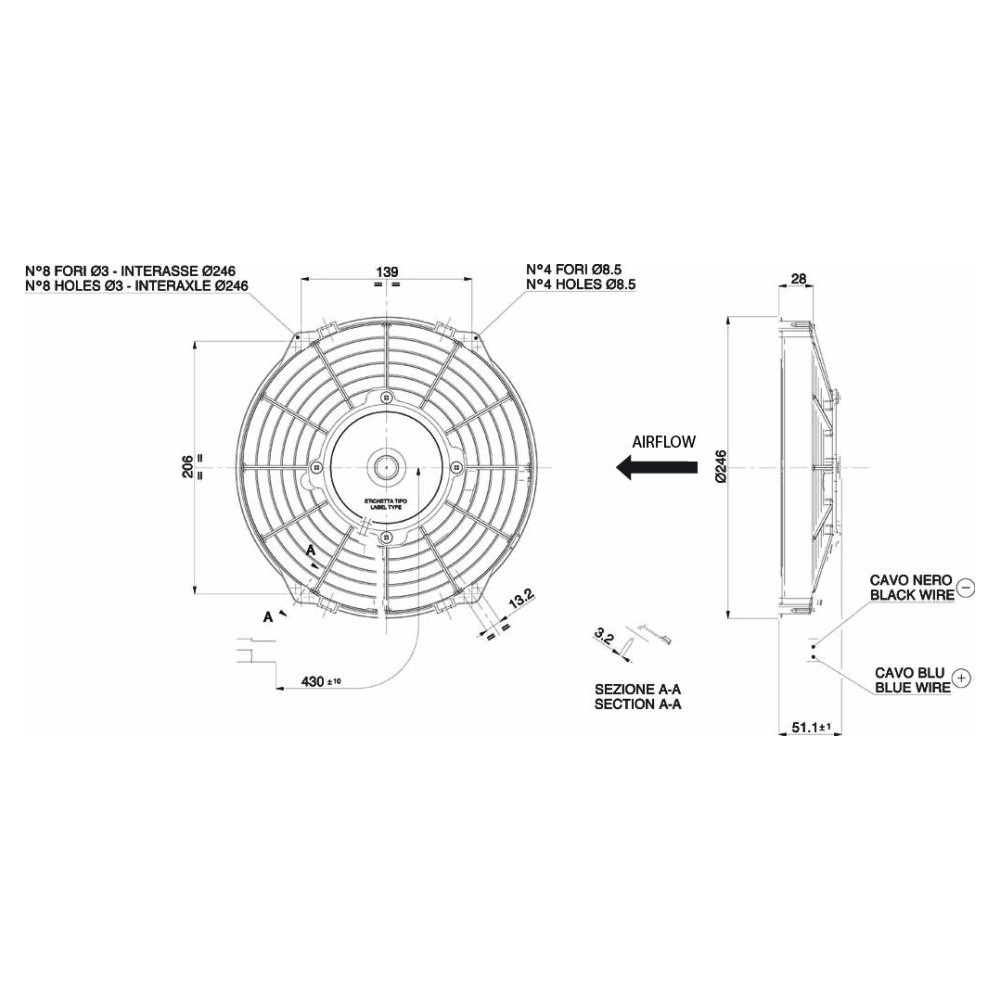 WENTYLATOR SPAL 225/246mm, PCHAJĄCY, 24V, VA07-BP7/C-31S WENTYLATOR SPAL 225/246mm, PCHAJĄCY, 24V, VA07-BP7/C-31S