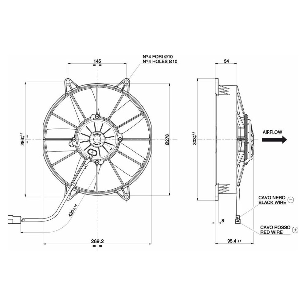 WENTYLATOR SPAL 255/278mm, SSĄCY, 12V, VA15-AP70/LL-39A
 WENTYLATOR SPAL 255/278mm, SSĄCY, 12V, VA15-AP70/LL-39A