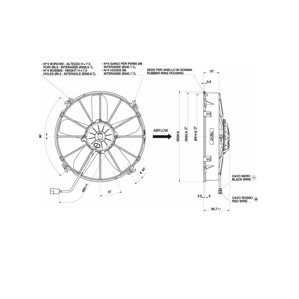 WENTYLATOR SPAL 305/331mm, SSĄCY, 12V, VA01-AP70/LL-36A WENTYLATOR SPAL 305/331mm, SSĄCY, 12V, VA01-AP70/LL-36A