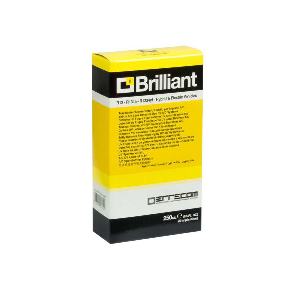 ŻÓŁTY BARWNIK UV BRILLIANT DO WYCIEKÓW W UKŁADACH KLIMATYZACJI, 250ml ŻÓŁTY BARWNIK UV BRILLIANT DO WYCIEKÓW W UKŁADACH KLIMATYZACJI, 250ml