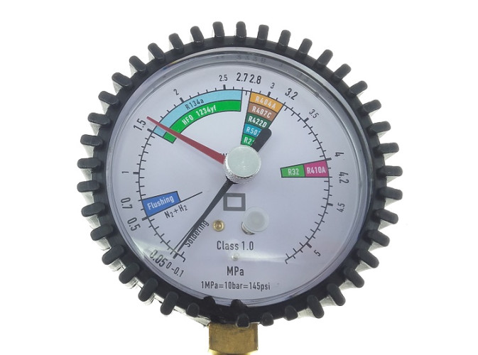 MANOMETR DO SPRAWDZANIA SZCZELNOŚCI AZOTEM 1/4" WĄŻ KLASA 1.0