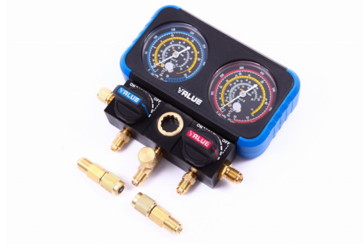 ZESTAW MANOMETRÓW VALUE VRM2-B-0801 DO CZYNNIKÓW R32, R407c, R410A, R134a
