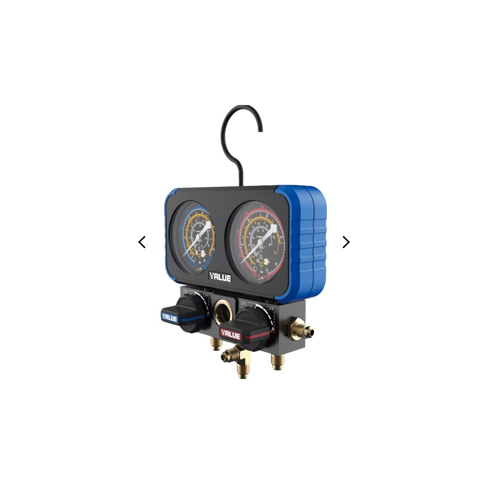 ZESTAW MANOMETRÓW VALUE VRM2-B-0801 DO CZYNNIKÓW R32, R407c, R410A, R134a
