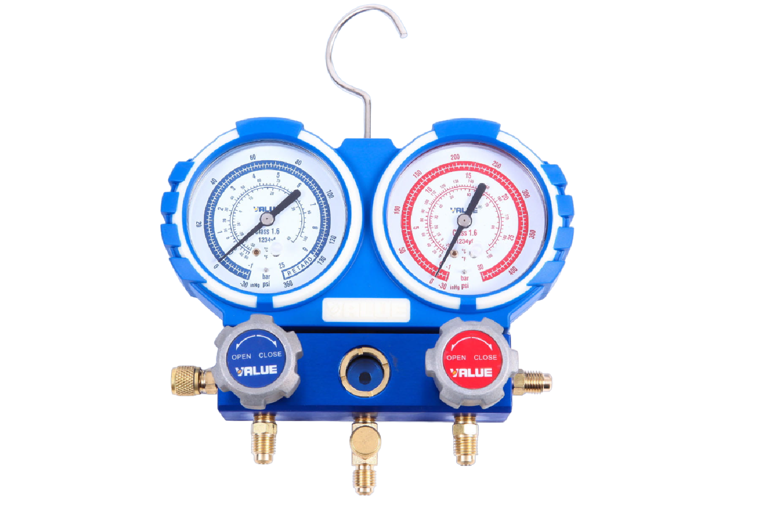 ZESTAW MANOMETRÓW VALUE VMG-2-R1234yf, WĘŻE+SZYBKOZŁĄCZA