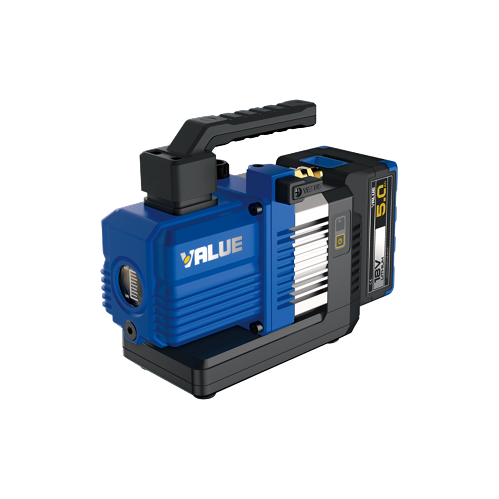 POMPA PRÓŻNIOWA VALUE VRP-2DLi, 57 L/MIN, AKUMULATOROWA, DWUSTOPNIOWA+OLEJ