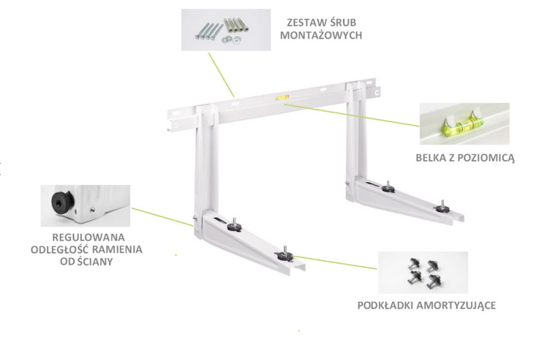 Wspornik Klimatyzacji Rodigas MS253, 465x800 mm, 140 kg