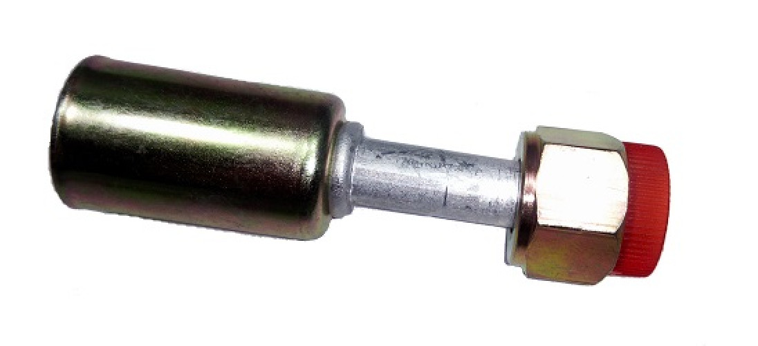 ZŁĄCZKA G6(na wąż sr.8mm) - kąt 180st nakrętka 19 gwint 5/8" - 18 - UNF WEW.  ORING