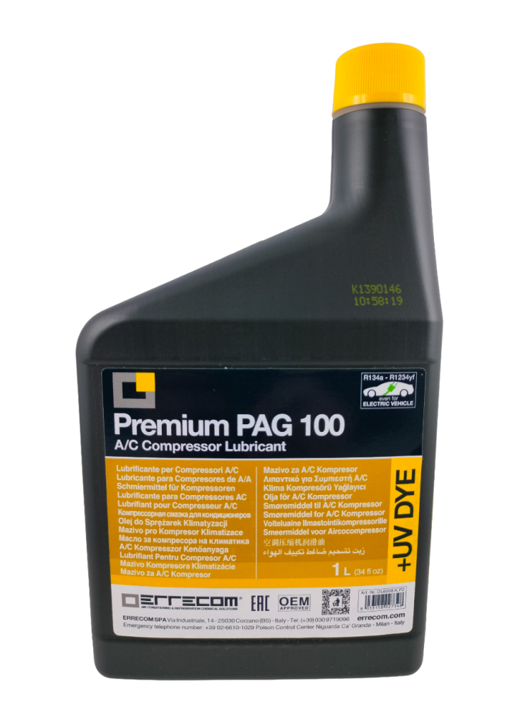 OLEJ PREMIUM PAG 100 + UV, 1L ODPOWIEDNIK ND 9, DO UKŁADÓW KLIMATYZACJI OLEJ PREMIUM PAG 100 + UV, 1L ODPOWIEDNIK ND 9, DO UKŁADÓW KLIMATYZACJI