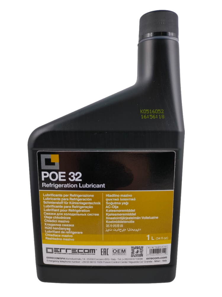OLEJ CHŁODNICZY - ZIĘBNICZY POE 32, POLYESTROWY, DO UKŁADÓW CHŁODNICZYCH, OPAKOWANIE 1L OLEJ CHŁODNICZY - ZIĘBNICZY POE 32, POLYESTROWY, DO UKŁADÓW CHŁODNICZYCH, OPAKOWANIE 1L