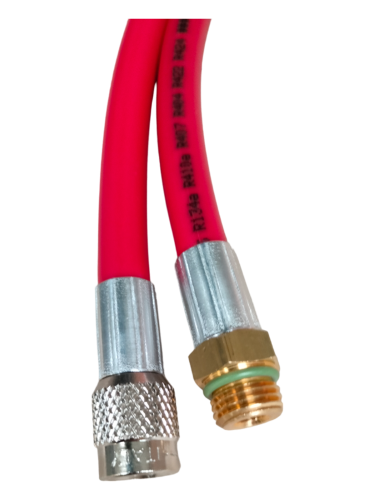 PRZEWÓD 1/4" x M14x1,5, 200cm, CZERWONY, GWINT WEW-ZEW