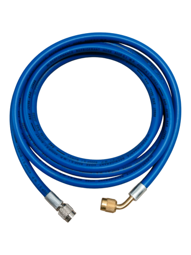 PRZEWÓD 1/4" x 1/4", 300 cm, NIEBIESKI, 1x KĄT 45st, GWINT WEWNĘTRZNY