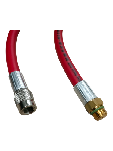 PRZEWÓD 1/4" x M12x1,5, 200cm, CZERWONY, GWINT WEW-ZEW
