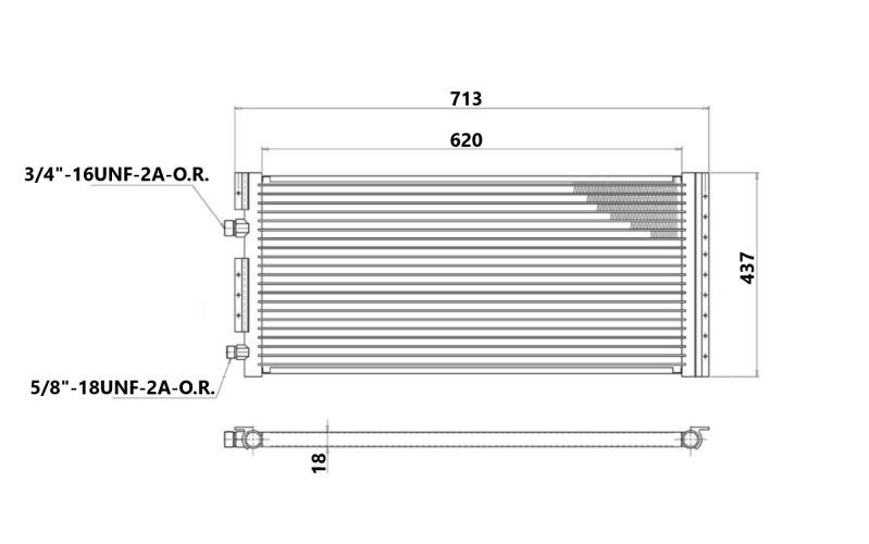 SKRAPLACZ CHŁODNICA KLIMATYZACJI 807, 713X437X18mm

