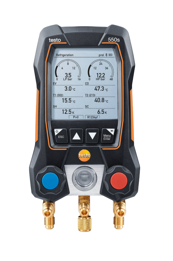 Elektroniczna oprawa zaworowa Testo 550s Smart z sondami bezprzewodowymi Elektroniczna oprawa zaworowa Testo 550s Smart z sondami bezprzewodowymi