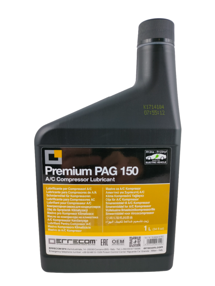 OLEJ PAG 150, 1L , DO SPRĘŻAREK KLIMATYZACJI, ERRECOM
 OLEJ PAG 150, 1L , DO SPRĘŻAREK KLIMATYZACJI, ERRECOM