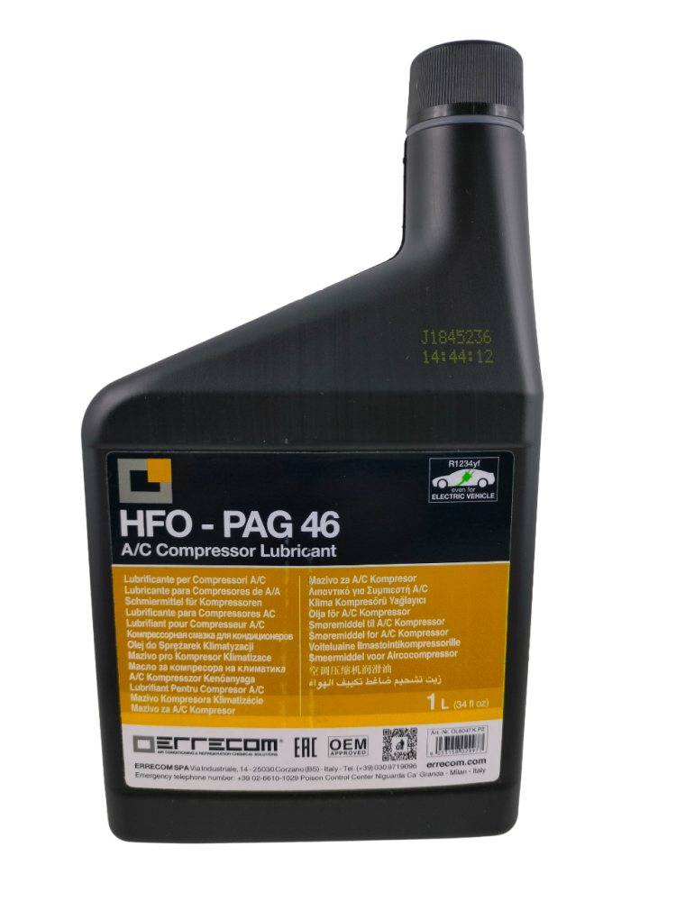 OLEJ PAG HFO 46 DO CZYNNIKA R-1234YF, 1L ODPOWIEDNIK ND 12, ERRECOM OLEJ PAG HFO 46 DO CZYNNIKA R-1234YF, 1L ODPOWIEDNIK ND 12, ERRECOM